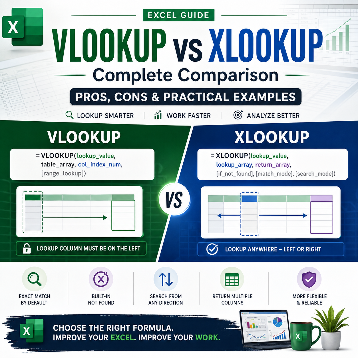 LOOKUP vs XLOOKUP in Excel: Complete Comparison, Pros, Cons & Practical Examples